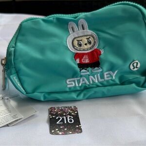 216,NWT Lululemon Everywhere Belt Bag Teal Labubu 
Embroidery Design